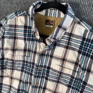 Ridgecut Mens L Plaid Flannel‎ Button Down Shirt Long Sleeve Casual Workwear